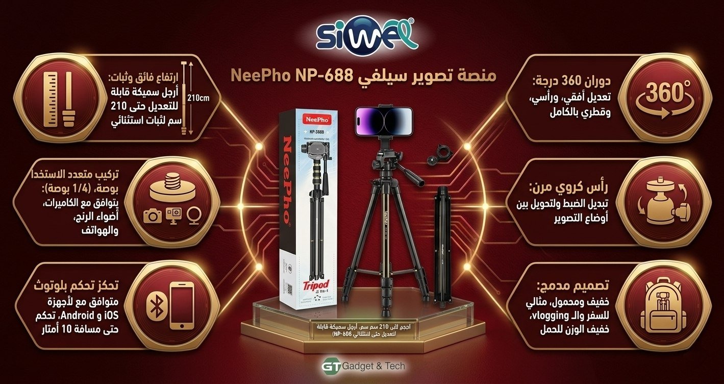 photo_2026-04-26_23-29-42 Selfie stick tripod NeePho NP-688 - Image 1
