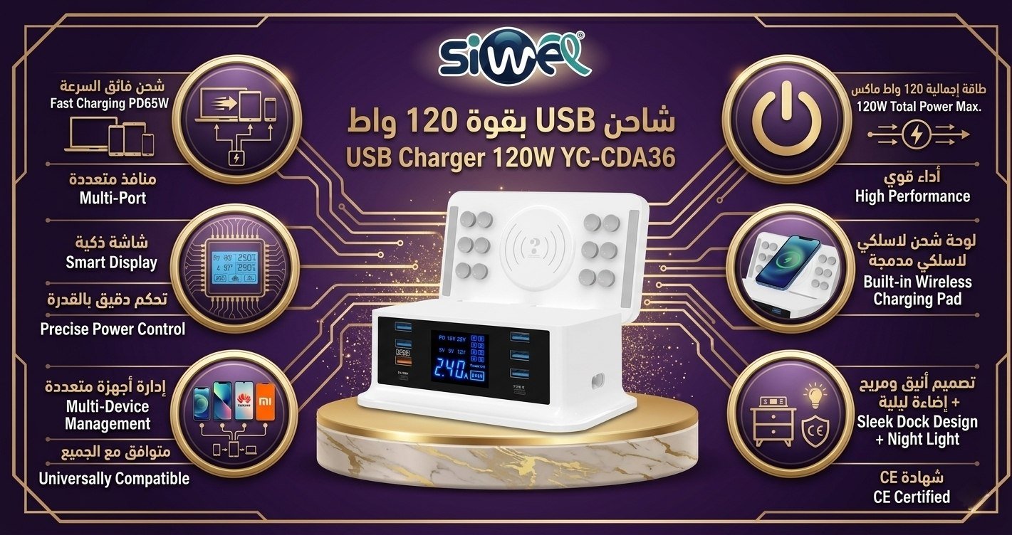 photo_2026-05-08_14-38-31 USB charger 120w YC-CDA36 - Image 1